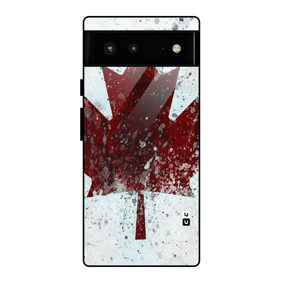 Red Maple Snow Glass Back Case for Google Pixel 6