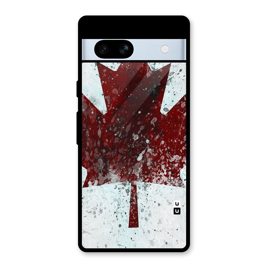 Red Maple Snow Glass Back Case for Google Pixel 7a