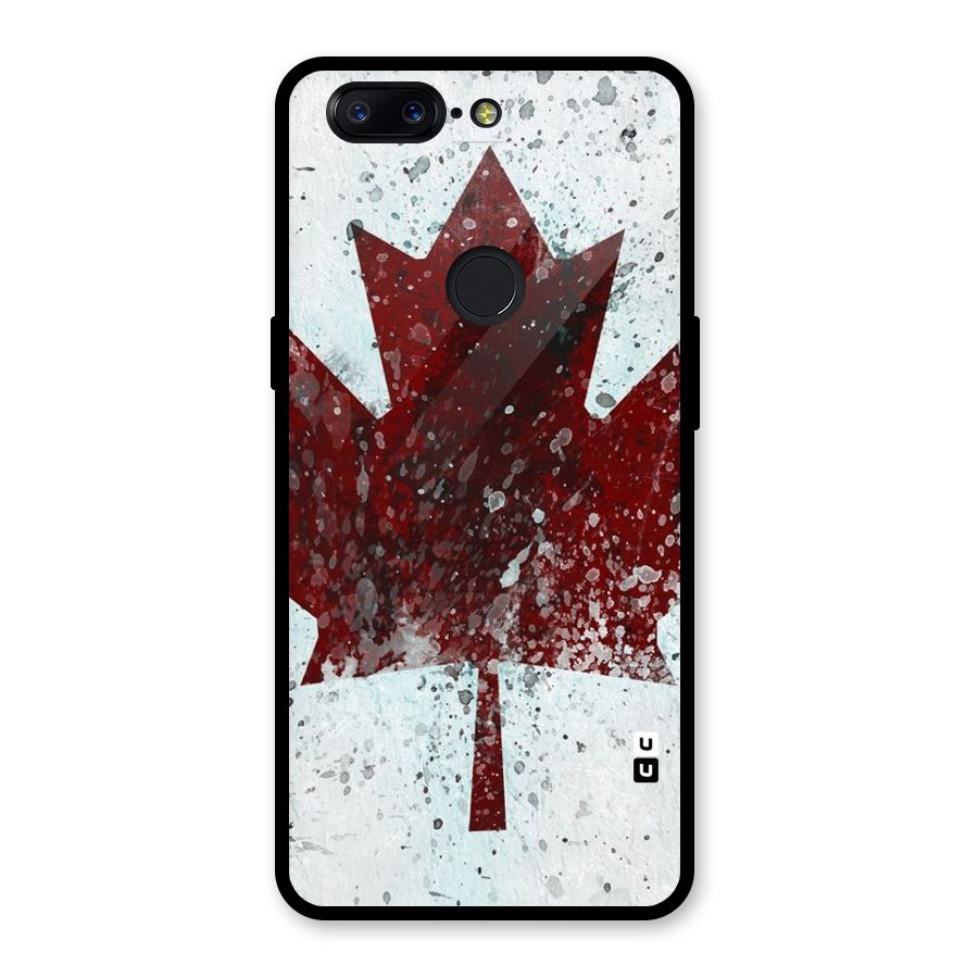 Red Maple Snow Glass Back Case for OnePlus 5T