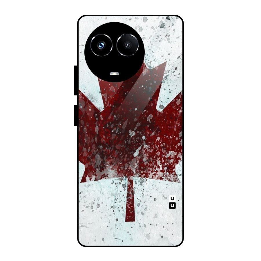 Red Maple Snow Glass Back Case for Realme 11X