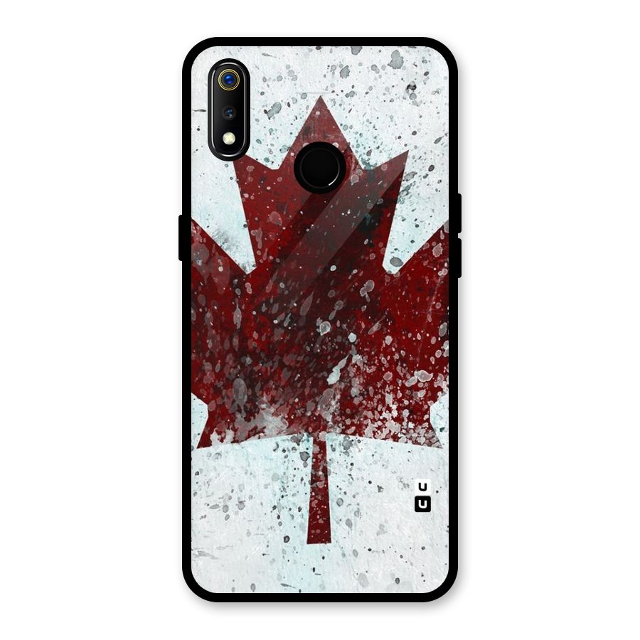 Red Maple Snow Glass Back Case for Realme 3i