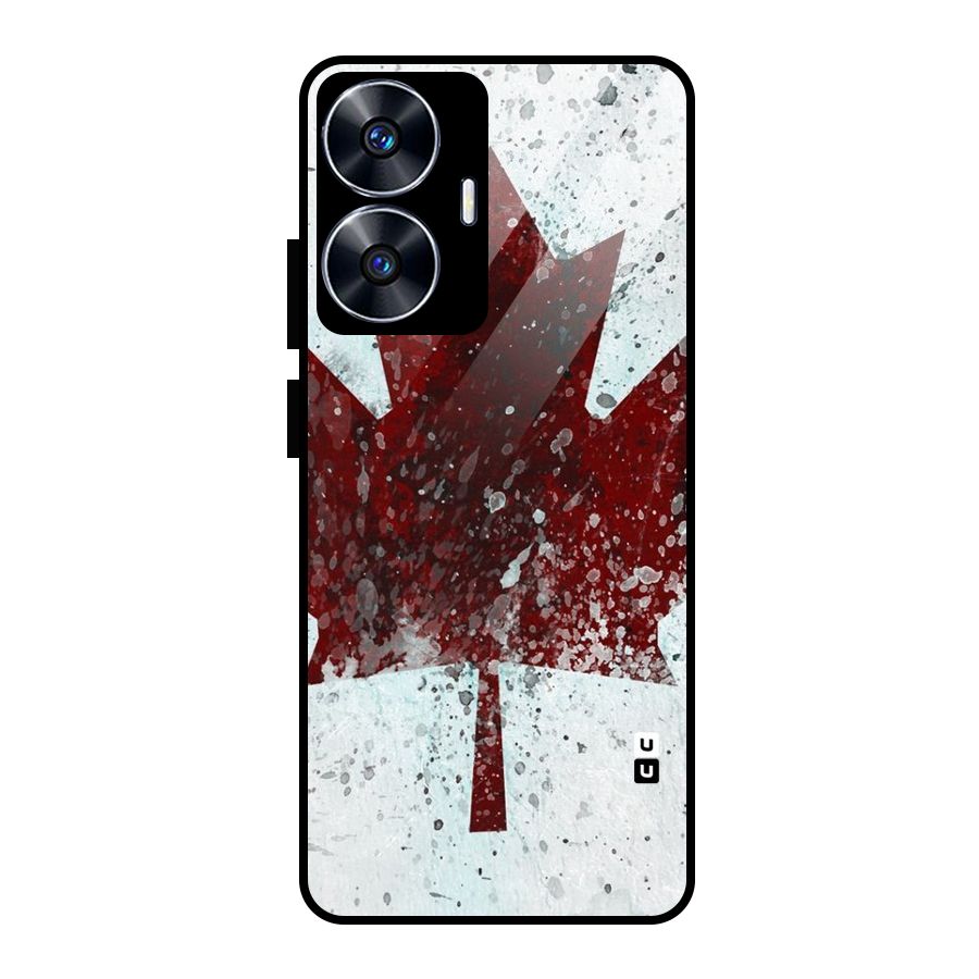 Red Maple Snow Glass Back Case for Realme Narzo N55