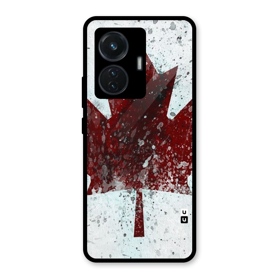 Red Maple Snow Glass Back Case for Vivo T1 44W