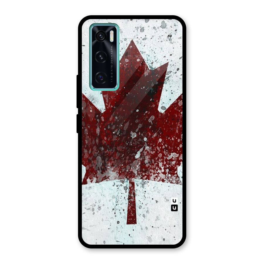 Red Maple Snow Glass Back Case for Vivo V20 SE