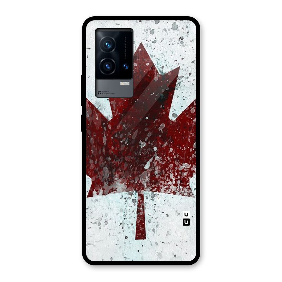 Red Maple Snow Glass Back Case for iQOO 9 5G