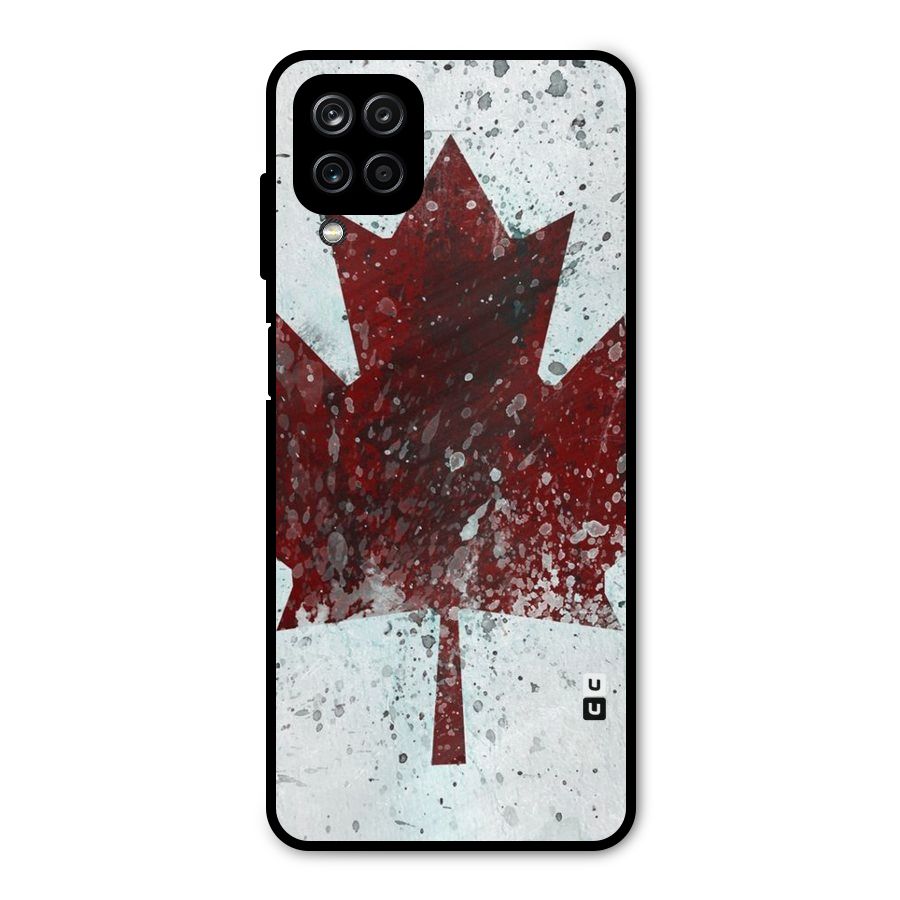 Red Maple Snow Metal Back Case for Galaxy A12