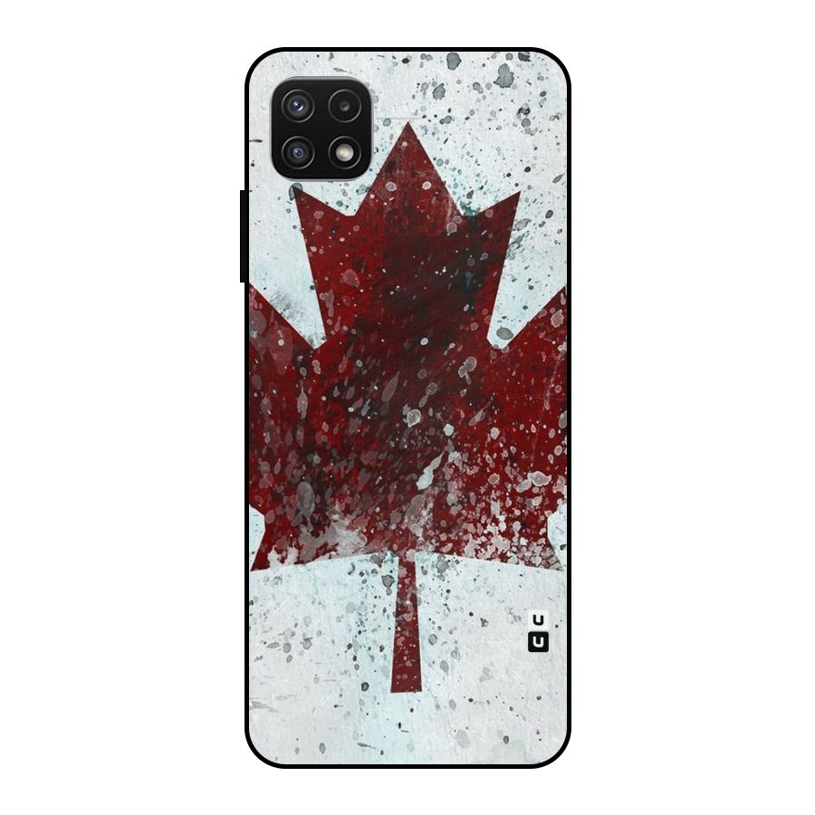 Red Maple Snow Metal Back Case for Galaxy A22 5G