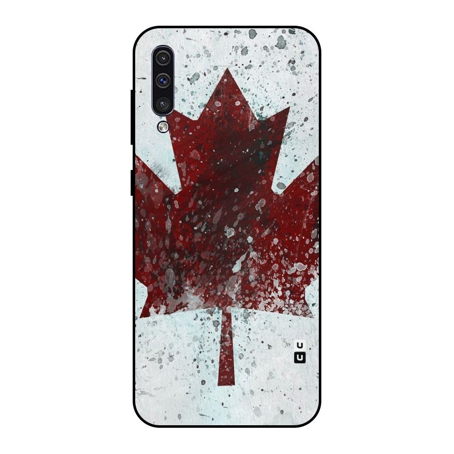 Red Maple Snow Metal Back Case for Galaxy A30s