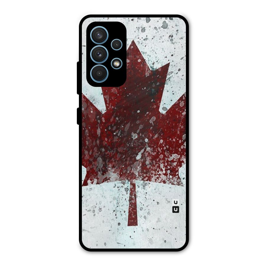 Red Maple Snow Metal Back Case for Galaxy A32