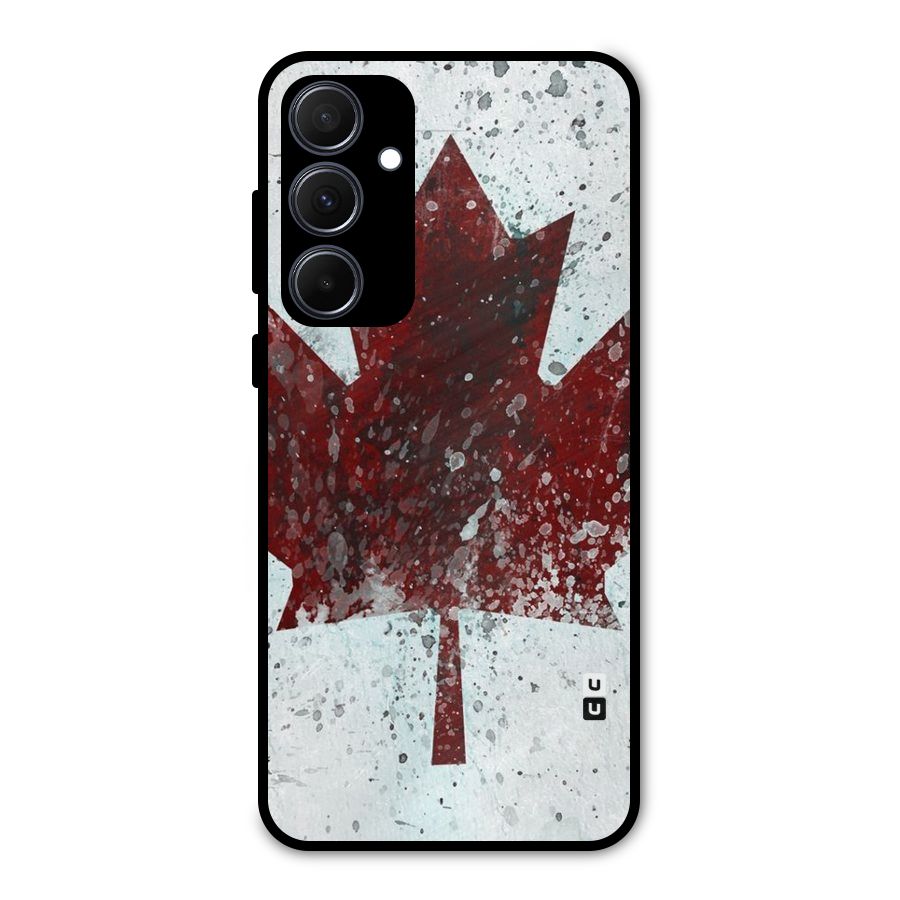 Red Maple Snow Metal Back Case for Galaxy A35