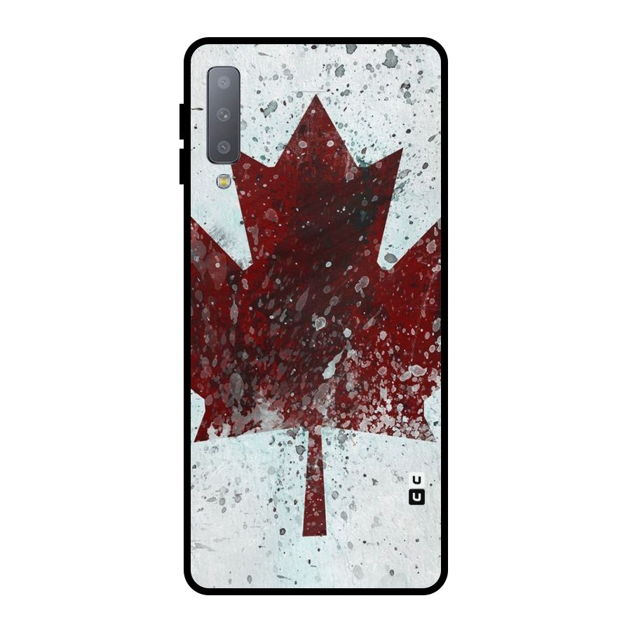 Red Maple Snow Metal Back Case for Galaxy A7 (2018)