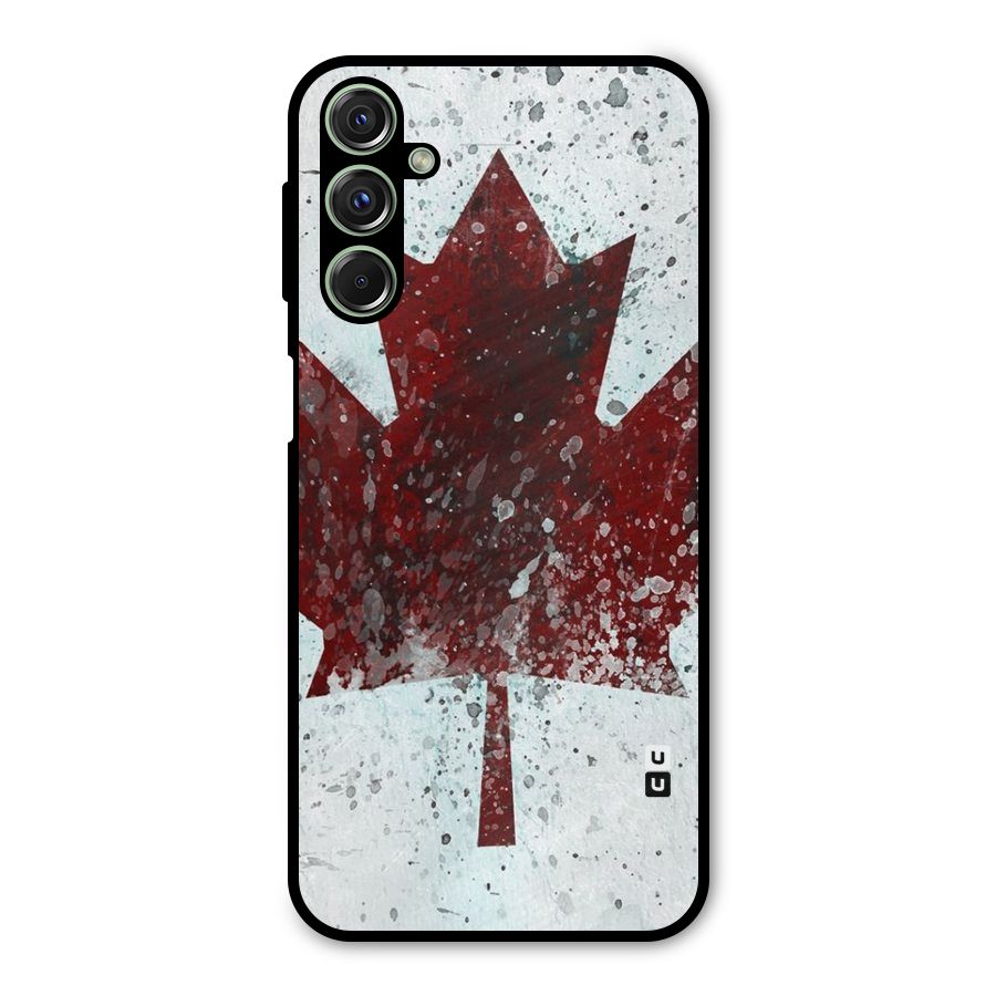 Red Maple Snow Metal Back Case for Galaxy F34
