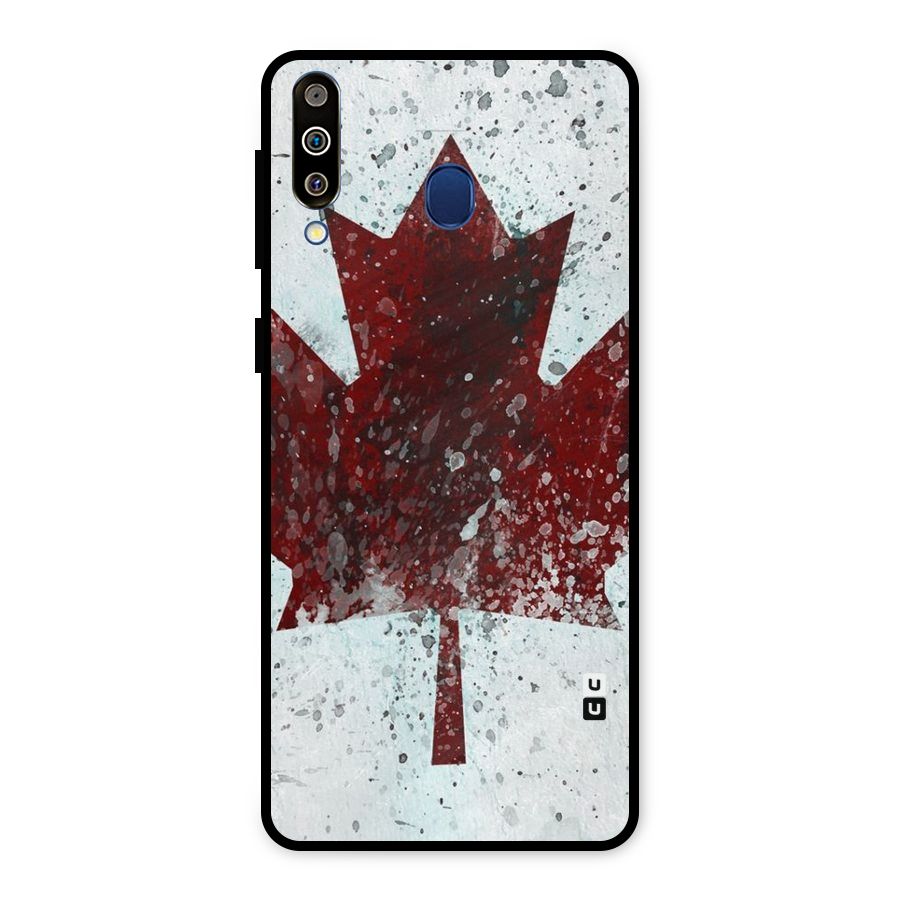 Red Maple Snow Metal Back Case for Galaxy M30