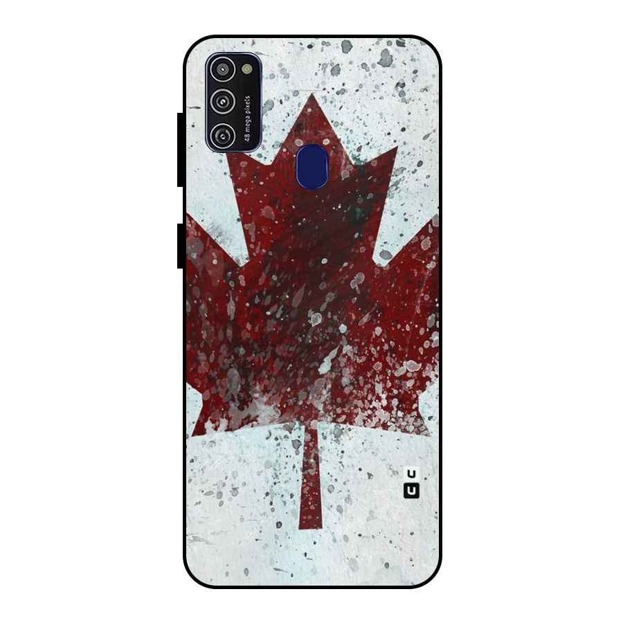 Red Maple Snow Metal Back Case for Galaxy M30s