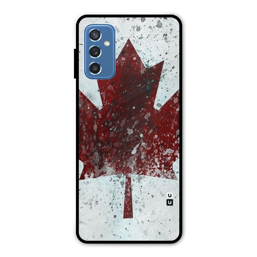 Red Maple Snow Metal Back Case for Galaxy M52 5G