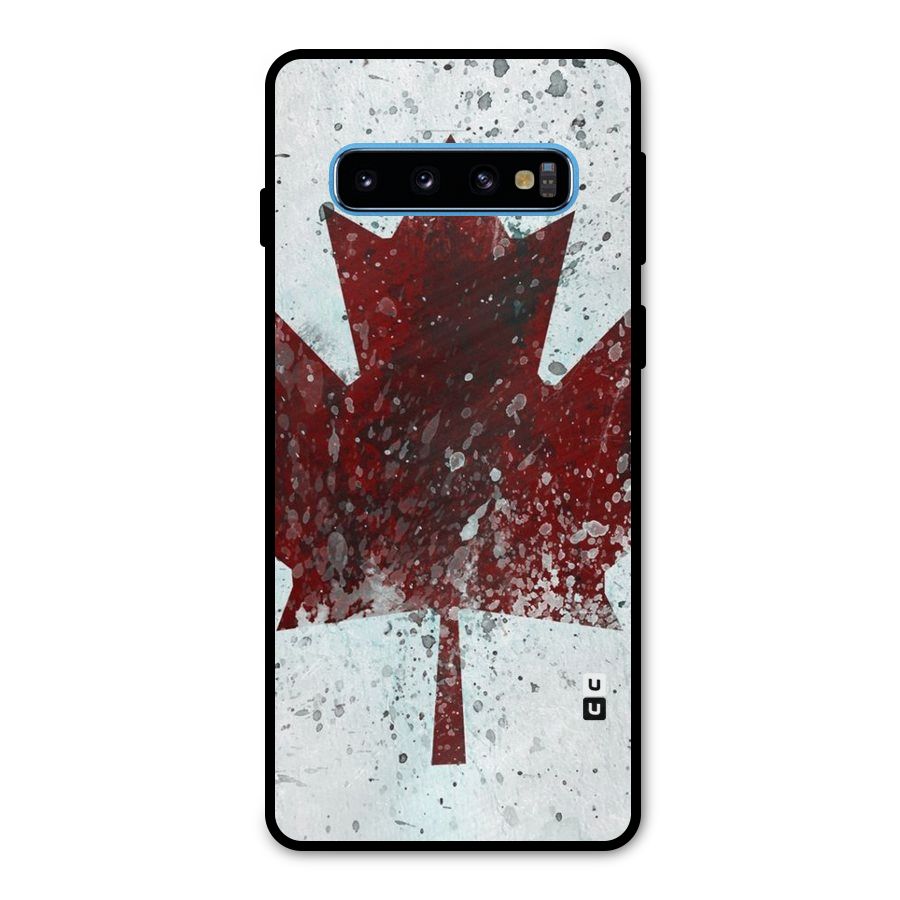 Red Maple Snow Metal Back Case for Galaxy S10