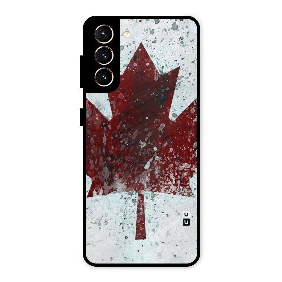 Red Maple Snow Metal Back Case for Galaxy S21 5G