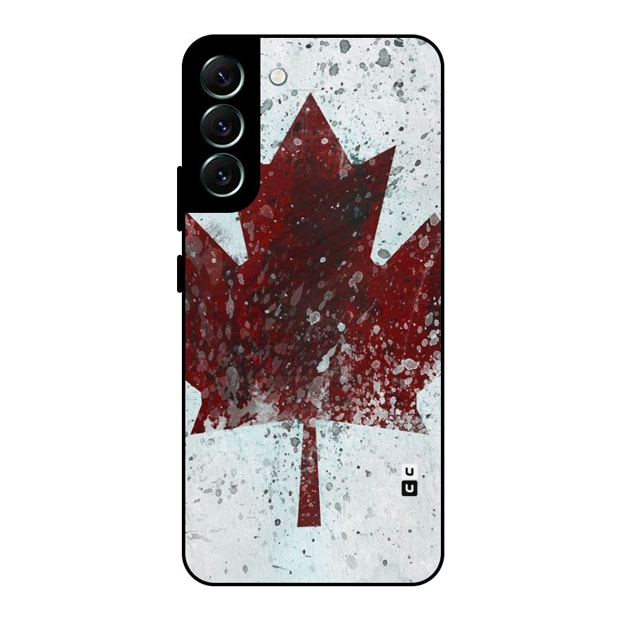Red Maple Snow Metal Back Case for Galaxy S22 Plus 5G
