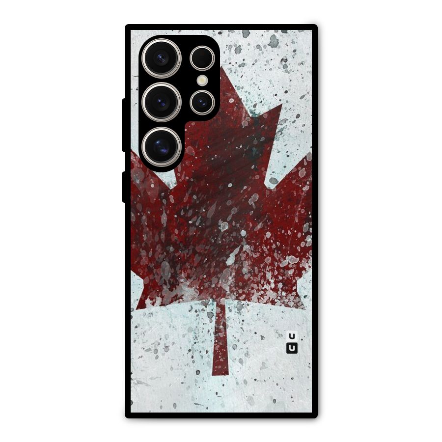 Red Maple Snow Metal Back Case for Galaxy S24 Ultra