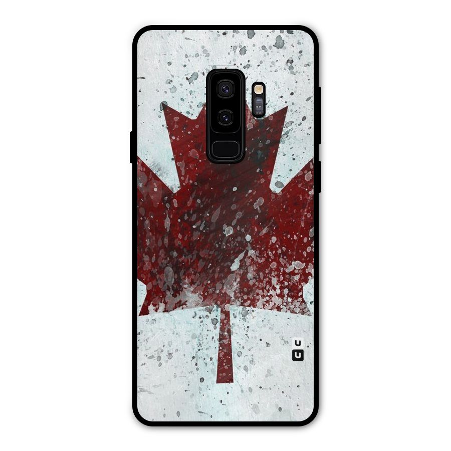 Red Maple Snow Metal Back Case for Galaxy S9 Plus