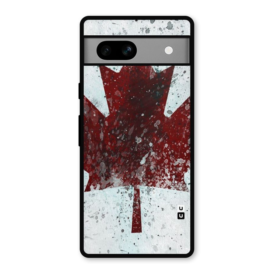 Red Maple Snow Metal Back Case for Google Pixel 7a