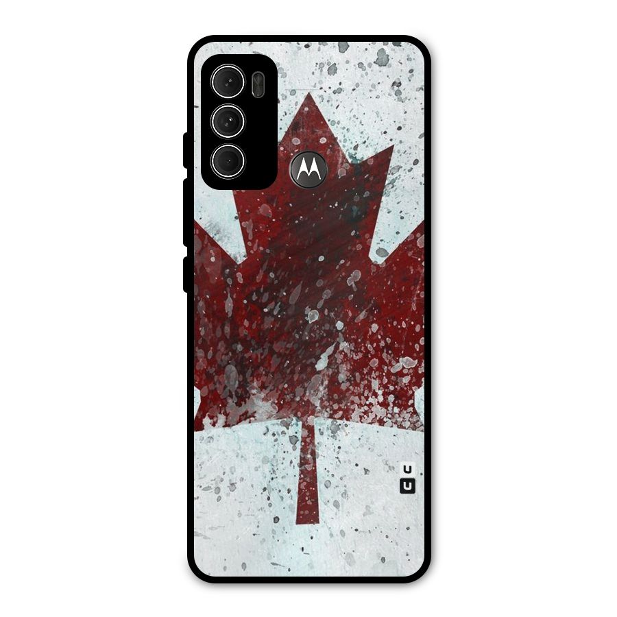 Red Maple Snow Metal Back Case for Moto G60