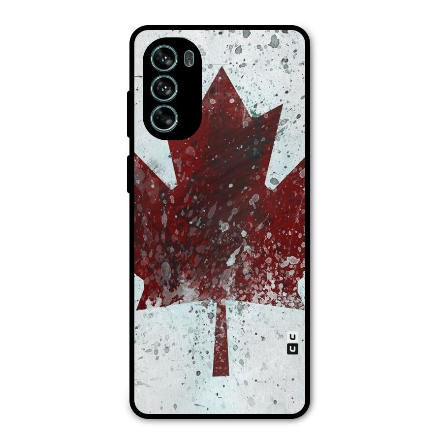 Red Maple Snow Metal Back Case for Moto G62