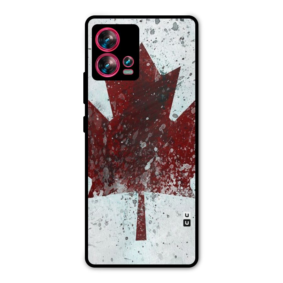 Red Maple Snow Metal Back Case for Motorola Edge 30 Fusion