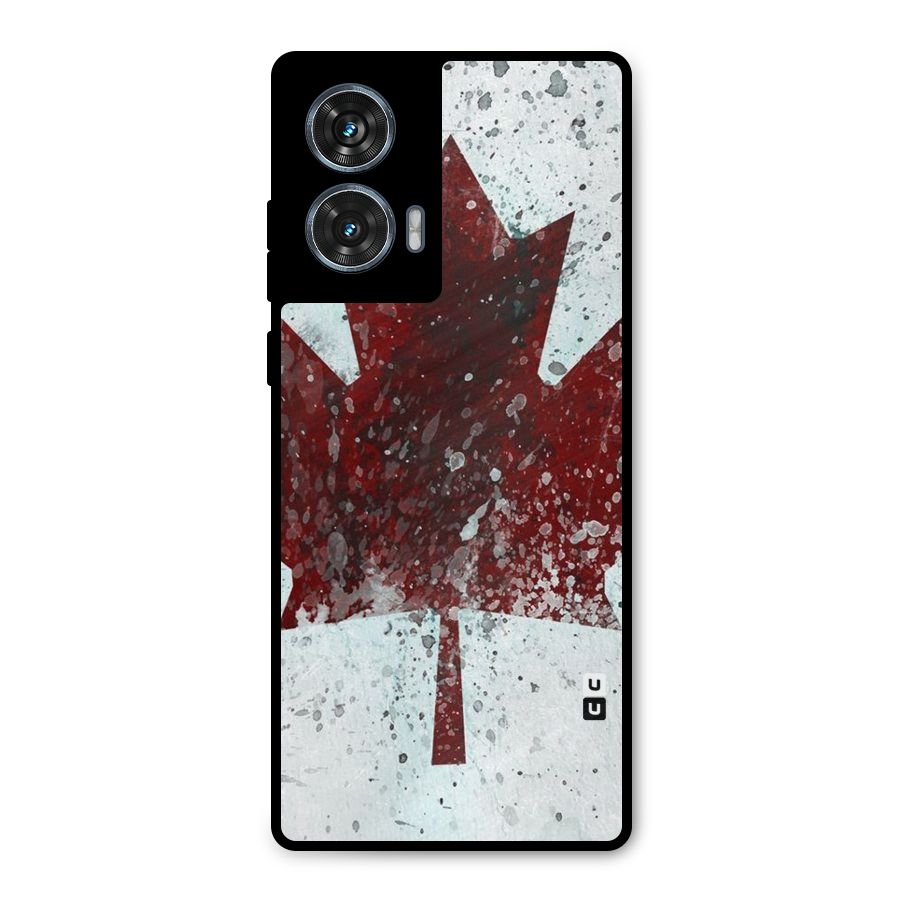 Red Maple Snow Metal Back Case for Motorola Edge 50 Fusion