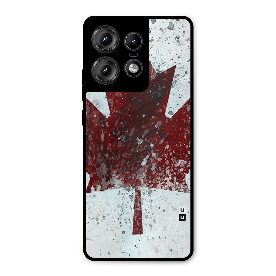 Red Maple Snow Metal Back Case for Motorola Edge 50 Pro