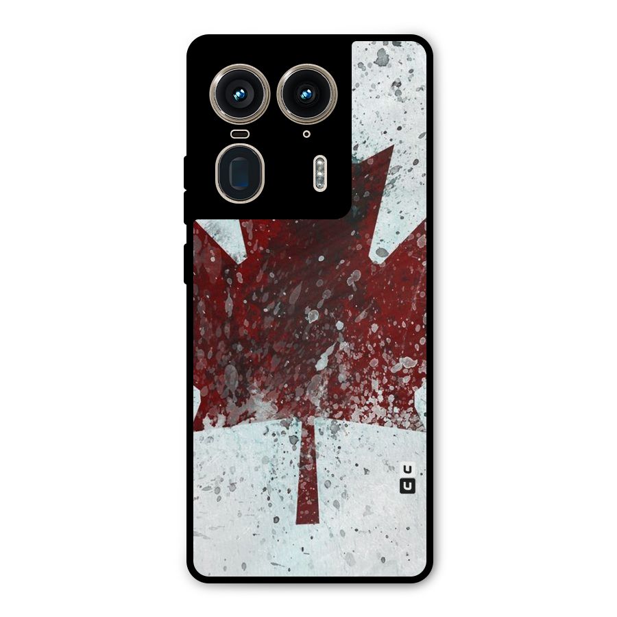 Red Maple Snow Metal Back Case for Motorola Edge 50 Ultra