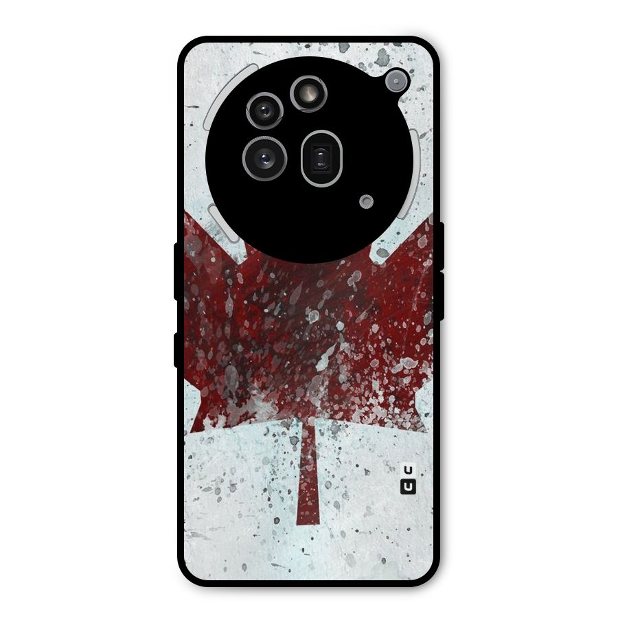 Red Maple Snow Metal Back Case for Nothing Phone 3a Pro