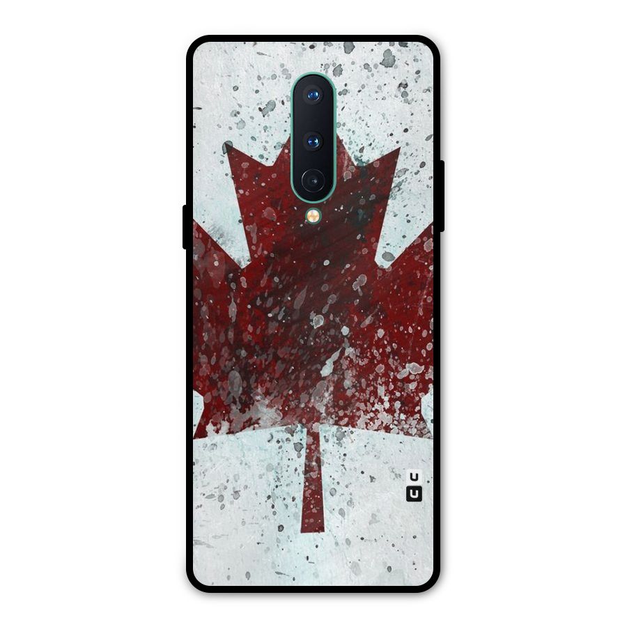 Red Maple Snow Metal Back Case for OnePlus 8