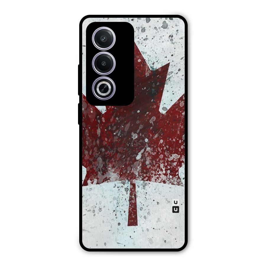 Red Maple Snow Metal Back Case for Oppo A3 Pro
