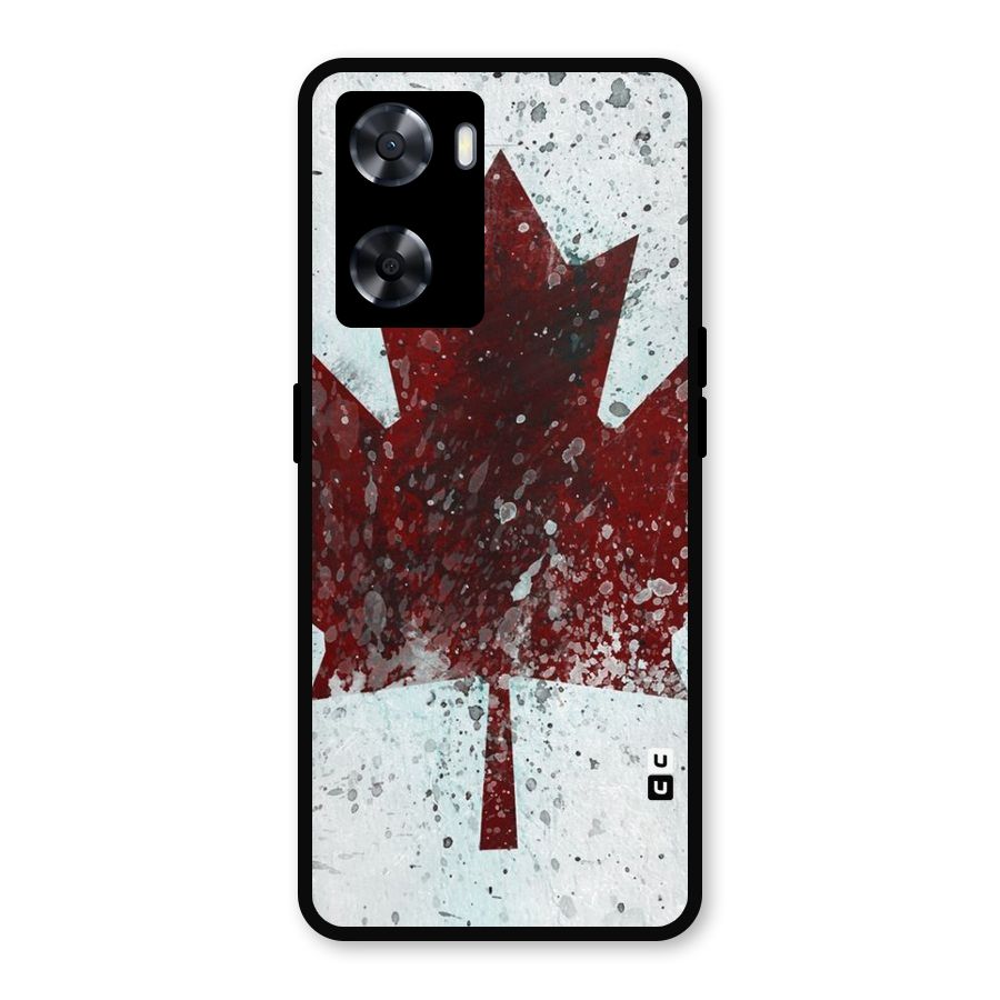 Red Maple Snow Metal Back Case for Oppo A57 2022