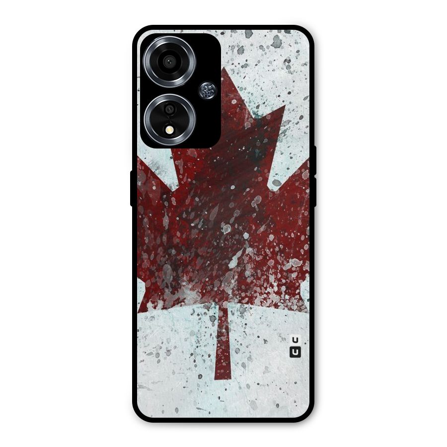 Red Maple Snow Metal Back Case for Oppo A59