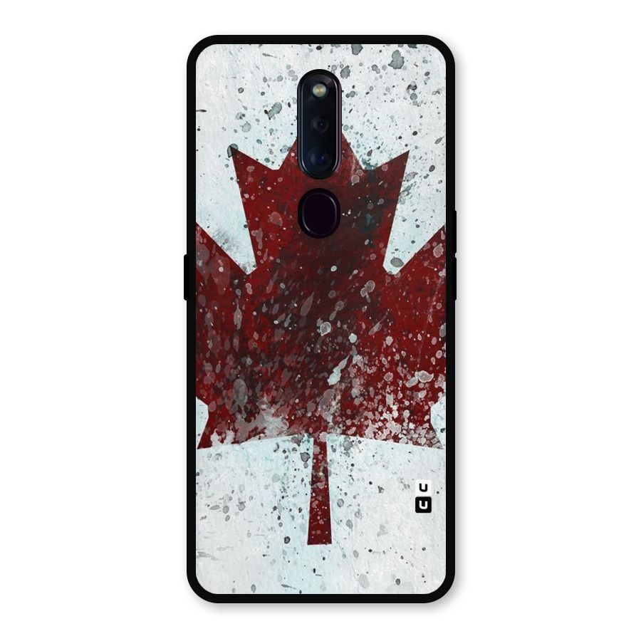 Red Maple Snow Metal Back Case for Oppo F11 Pro