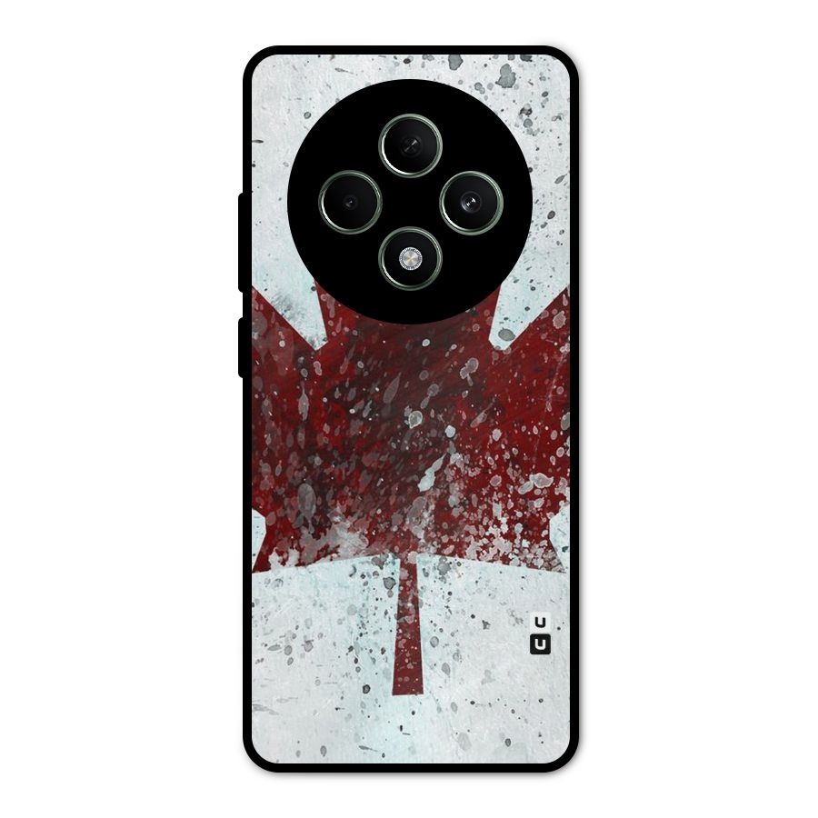 Red Maple Snow Metal Back Case for Oppo F27