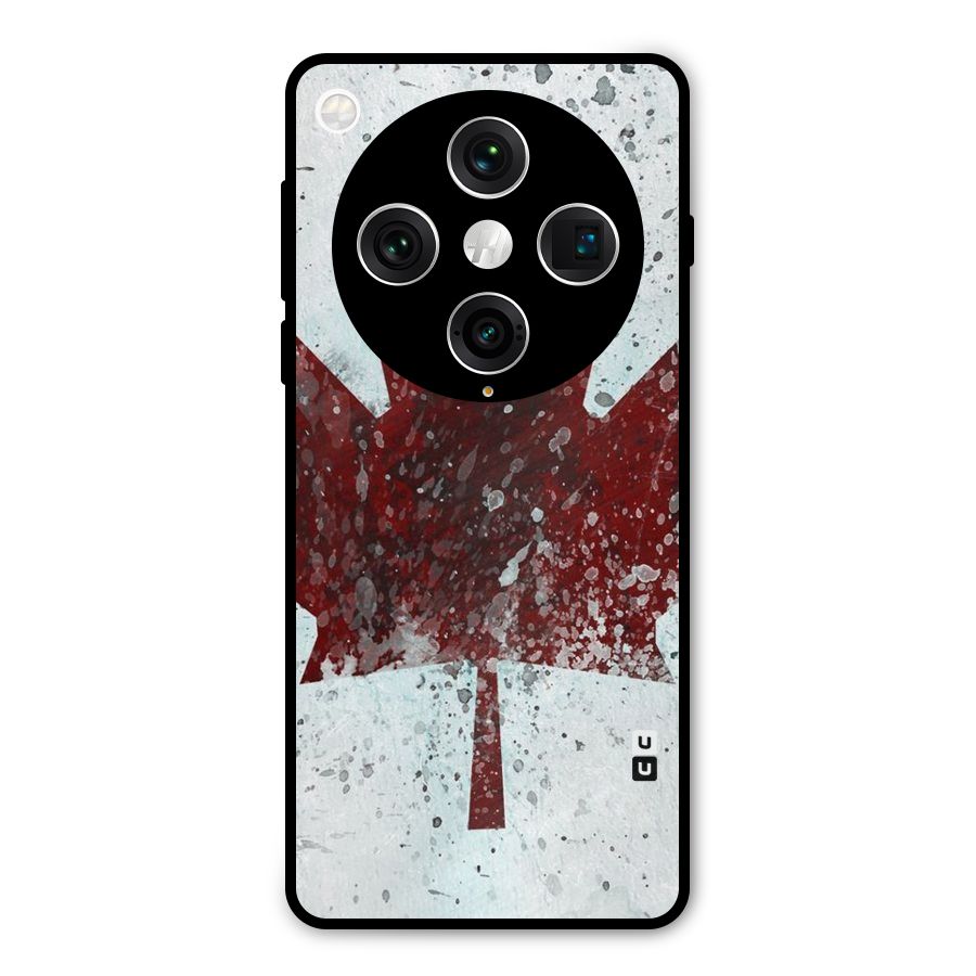 Red Maple Snow Metal Back Case for Oppo Find X8 Pro