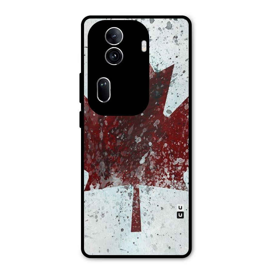 Red Maple Snow Metal Back Case for Oppo Reno11 Pro 5G