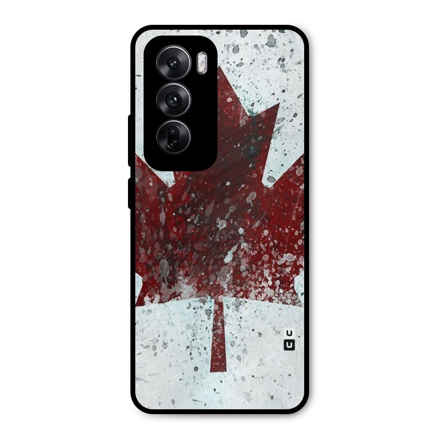 Red Maple Snow Metal Back Case for Oppo Reno12