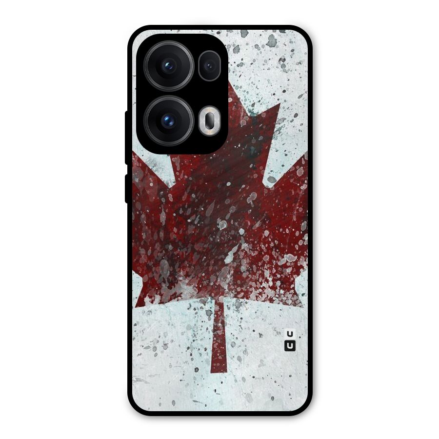 Red Maple Snow Metal Back Case for Oppo Reno13 Pro