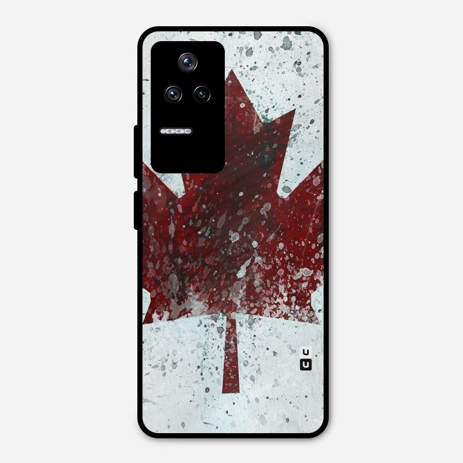 Red Maple Snow Metal Back Case for Poco F4 5G