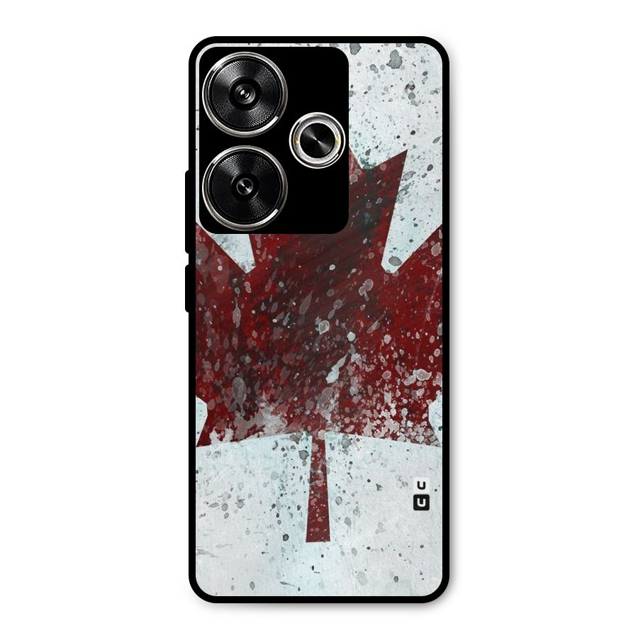 Red Maple Snow Metal Back Case for Poco F6