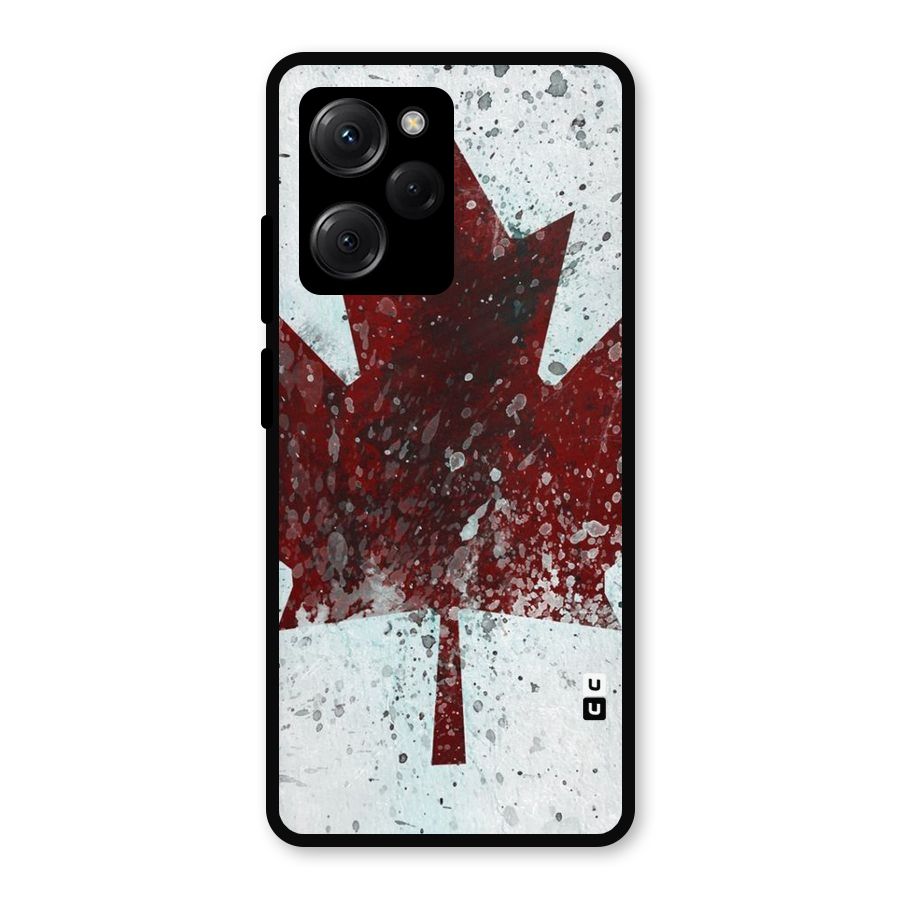 Red Maple Snow Metal Back Case for Poco X5 Pro