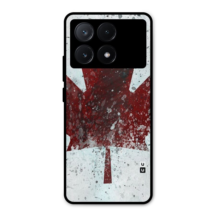 Red Maple Snow Metal Back Case for Poco X6 Pro