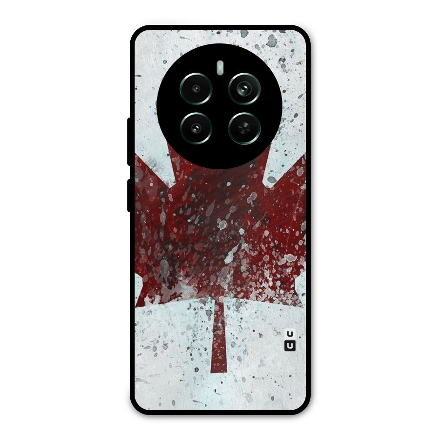 Red Maple Snow Metal Back Case for Realme 12 Pro Plus