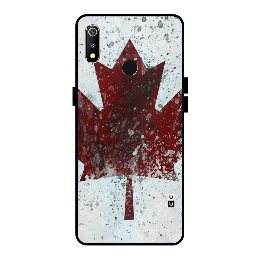 Red Maple Snow Metal Back Case for Realme 3i