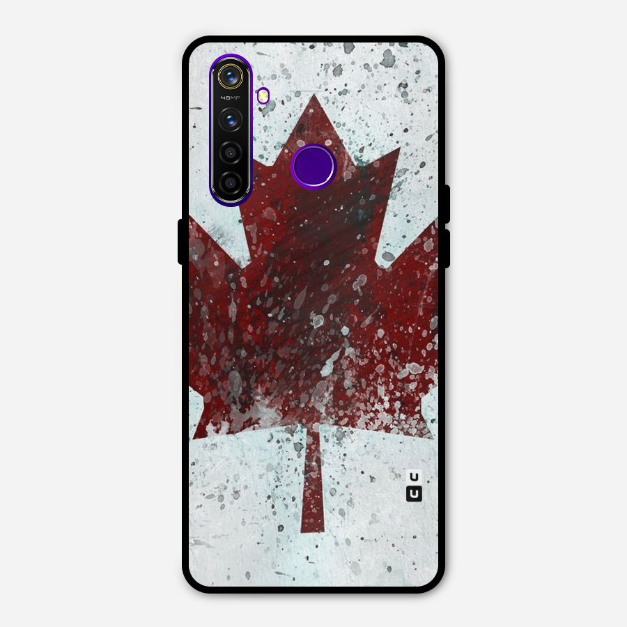 Red Maple Snow Metal Back Case for Realme 5 Pro
