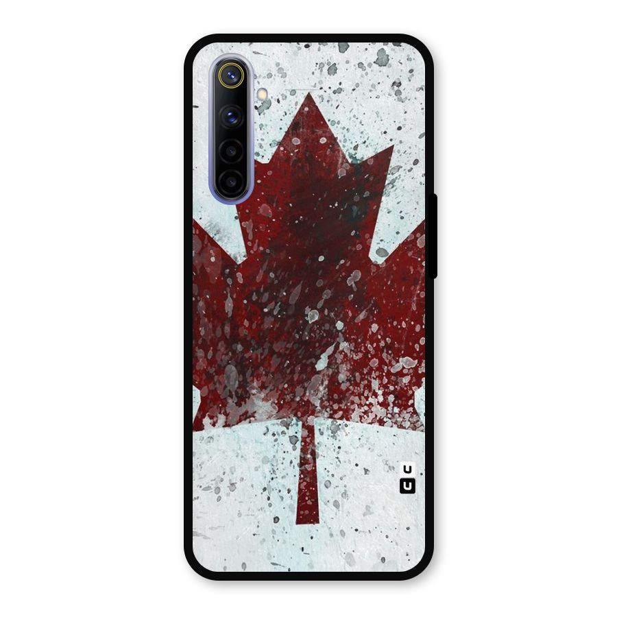 Red Maple Snow Metal Back Case for Realme 6